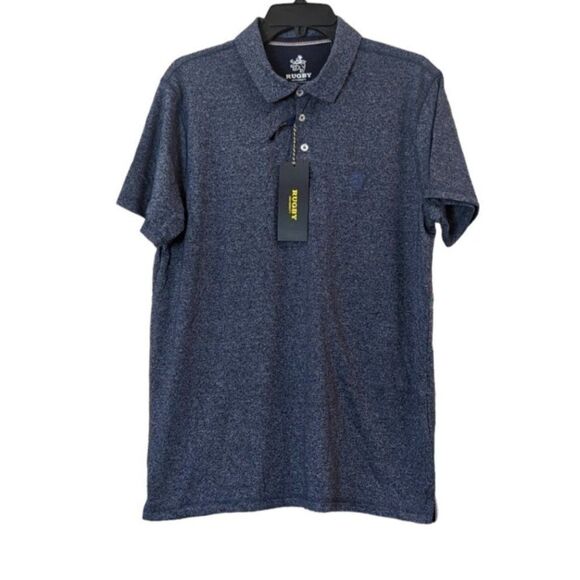 Rugby University Womens Size Large Navy Heather Collared Golf Polo Shirt - Picture 1 of 10